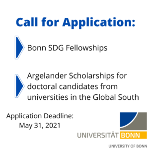 Call for applications: SDG Fellowships and Argelander Scholarships for Doctoral Students at Universities in the Global South