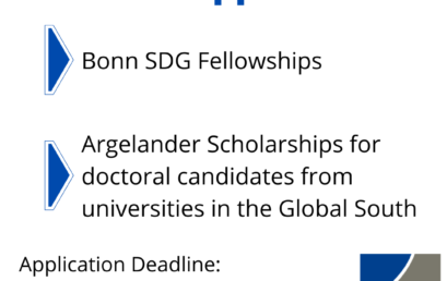 Call for applications: SDG Fellowships and Argelander Scholarships for Doctoral Students at Universities in the Global South