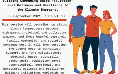 WEBINAR: Building Community-based Population-Level Wellness  and Resilience for the Climate Emergency