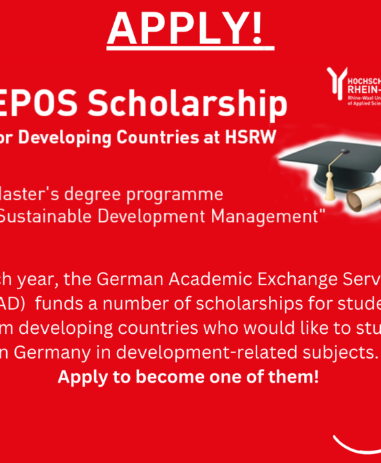 APPLY! EPOS scholarships for students from developing countries at HSRW